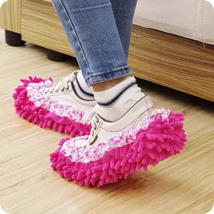 2pc Lazy Mop Slippers – Reusable, Detachable, Washable – Chenille Dust Mop Shoes Cover for Floor Cleaning – No Electricity Household Cleaning Tool for Living Room, Bedroom, Reusable Mop Pads
