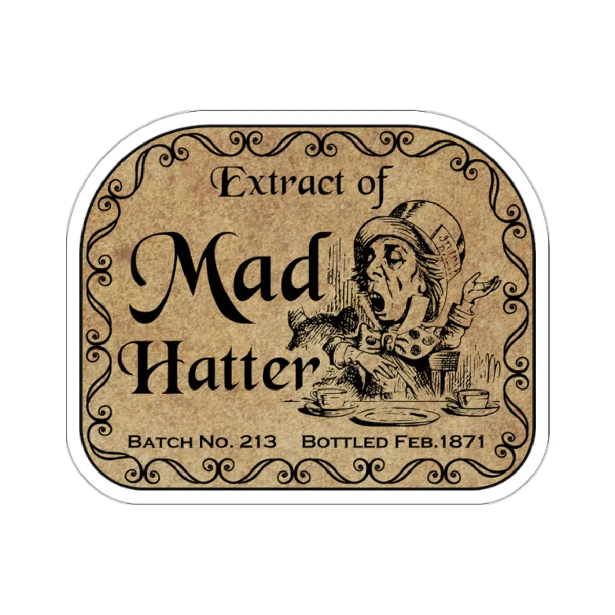 Extract of Mad Hatter Apothecary Label