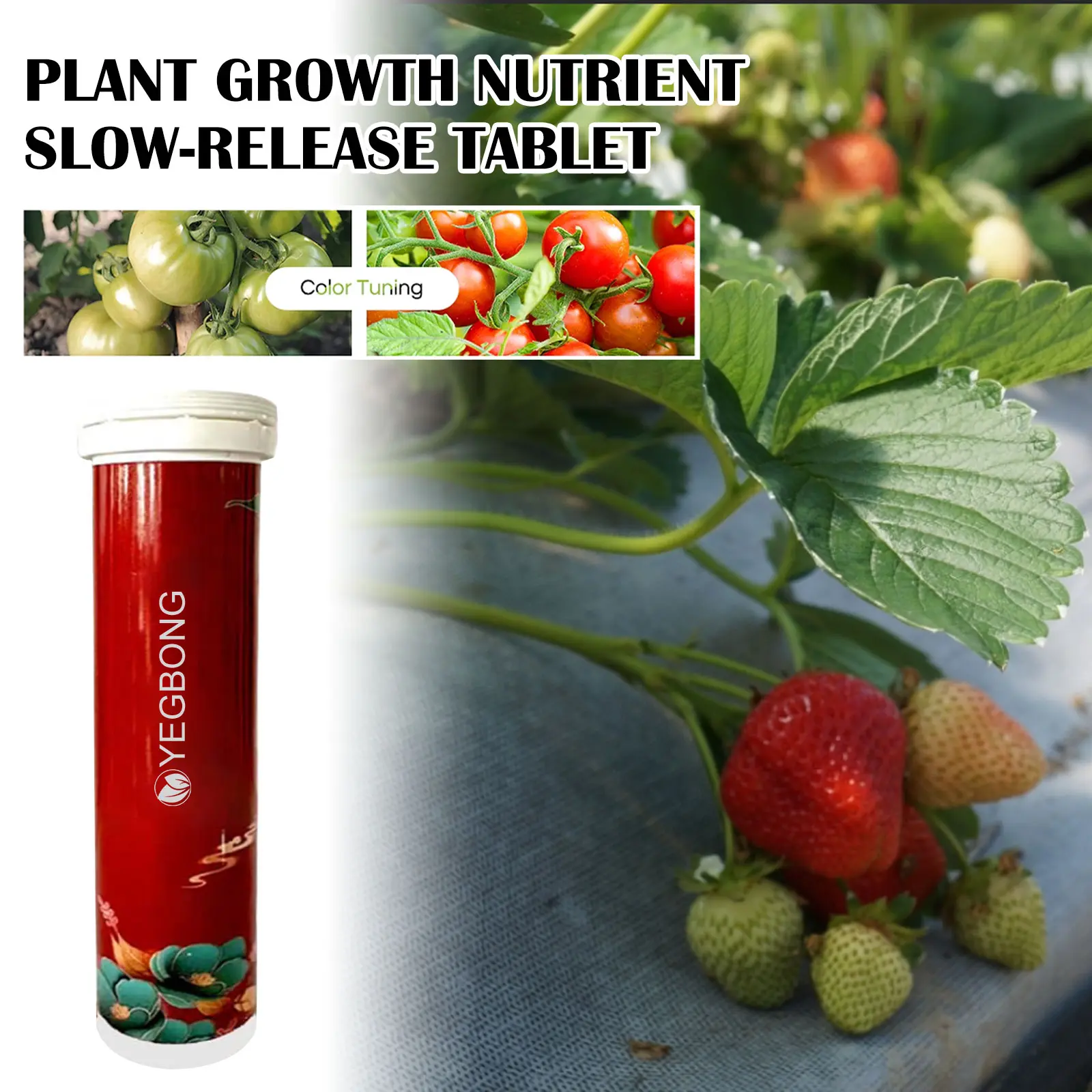 Surj Selection X Yegbong Plant Growth Nutrient Slow-Release Tablets Universal Nutrient Tablets for Root Growth in Fruit, Vegetable, and Potted Plants,fiddle,leaf,fig,indoor,outdoor,propagation,,garden,planting,humic,acid,,food enhancer yield,law,p,strong,