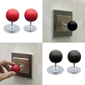 1pc Cute Ball-shaped Adhesive On-off Switch Handles Fun Toilet Flush Button Door Cabinet Drawer Pulls Home Light Switch Knobs