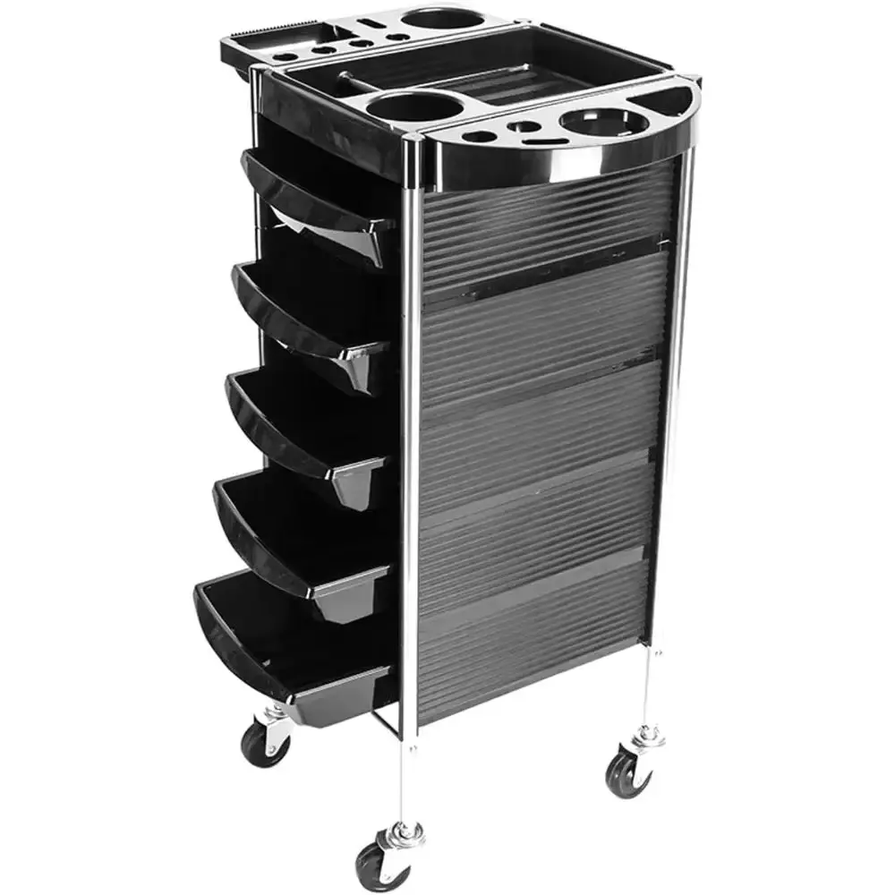 Salon Trolley Cart with Wheels 5 Drawers Hair Cart Rolling Storage Organizer Barber Station Salon Cart for Hair Stylist 14.17in x 11.81in x 35.43in