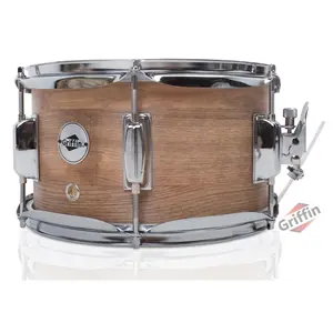 Popcorn Soprano Snare Drum by GRIFFIN | Acoustic Firecracker 10"x6" Poplar Wood Shell with Oakwood PVC | Mini Concert Marching Percussion Musical Instrument with Snare Throw Off, Drummers Key & Head