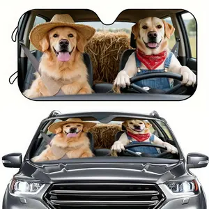 1pc UV Blocking Car Sun Visor with Canopy - -in- Sun Shield for & Glare, Suitable for RV, Fit for, SUVs, Trucks, Car Windshield Sunshade