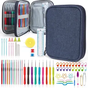 85- Crochet Hooks Set, Crochet Hook Kit with Storage Case,  Knitting  Weave Yarn Kits DIY Hand Knitting Craft Art Tool for Beginners and Experienced Crochet Lovers