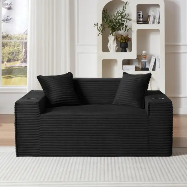 Bellemave  2Seater Sofa Boneless Couches,No Assembly Needed, Modern Sofa for Compact Living Rooms, Apartments, and Offices