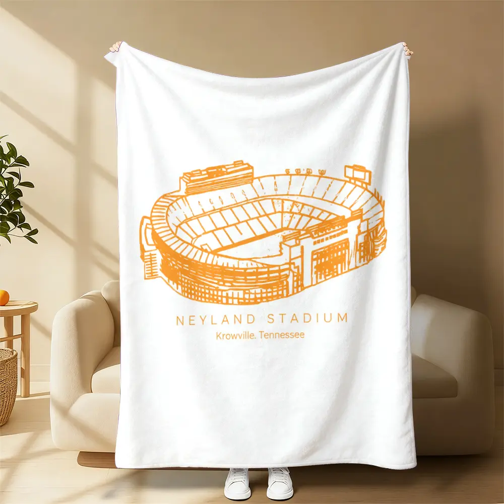 Neyland Stadium Tennessee Volunteers Football Blanket - College-Themed Blanket, All-Season Textile for Home Sofa, Ideal Christmas Gift for Family, College-Themed Blankets, Football Blankets