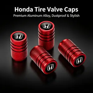 Honda drivers, upgrade your ride with these custom logo aluminum tire valve caps! Fits Civic, CR-V, Accord & more. Durable metal protects stems, while the emblem adds a sporty touch. Quick install for a simple yet effective style upgrade.