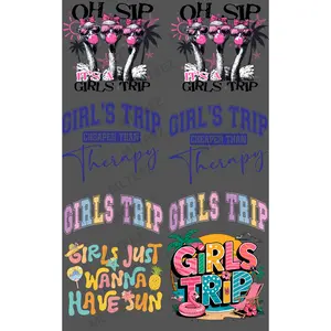 OH SIP IT'S A GIRLS TRIP (1) PREMADE GANGSHEET - 22X36 DTF TRANSFERS - DIRECT TO FILM