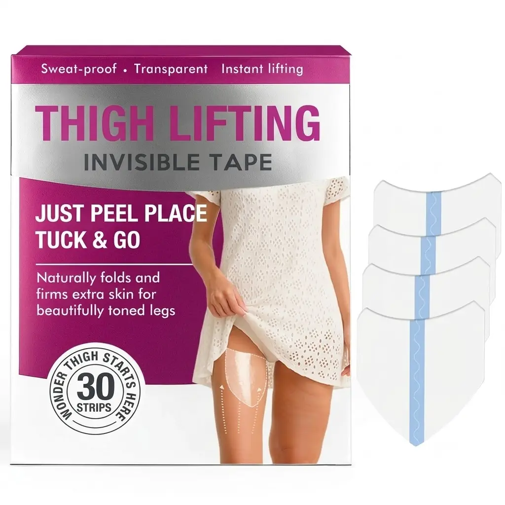 Cosmetic Thigh Lifting Invisible Tape - 30 Strips, Sweat-Proof, Transparent, Instant Temporary Leg Lift, Natural Smoothing & Shaping, Discreet Confidence for All Skin Tones & Body Types