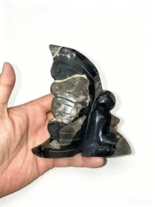 volcano agate angel carving,nice green uv flash angel,better quality one ,stand is good