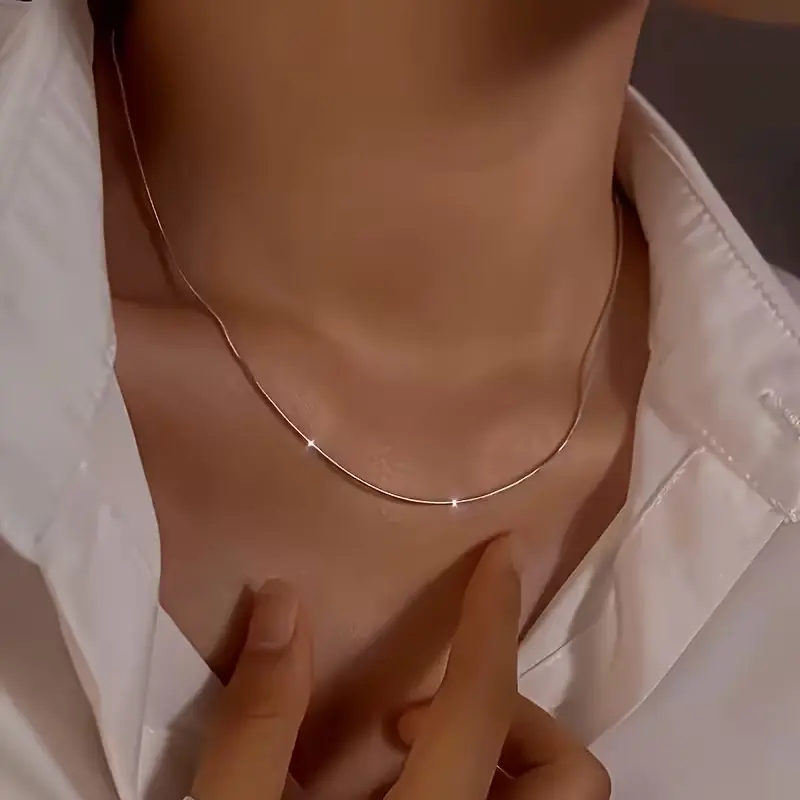 S925 Silver Necklace - Elegant Minimalist Design, Perfect for Parties & Music Festivals, Daily Wear, Mardi Gras Day, All-Season Jewelry Gift for Women, Party Accessory | Minimalist Necklace | Durable Jewelry