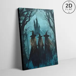 1PC Halloween Vintage Abstract Witch CanvasPrint, Cartoon Magic Cosplay Art Wall Poster,Suitable for Office and Home BedroomDecoration, Ideal for Home, Living Room,Bedroom, and Office Decor