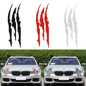40cm*12cm Car Reflective Monster Sticker Black/White/Red Scratch Stripe Claw Marks Car Auto Headlight Vinyl Decal Car Styling