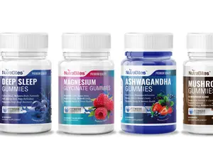 NutraBites Relax & Restore Bundle for Stress Relief & Deep Sleep - 6mg Melatonin, 400mg Magnesium, 250mg Ashwagandha, 500mg Mushroom Gummies for Calm Nights