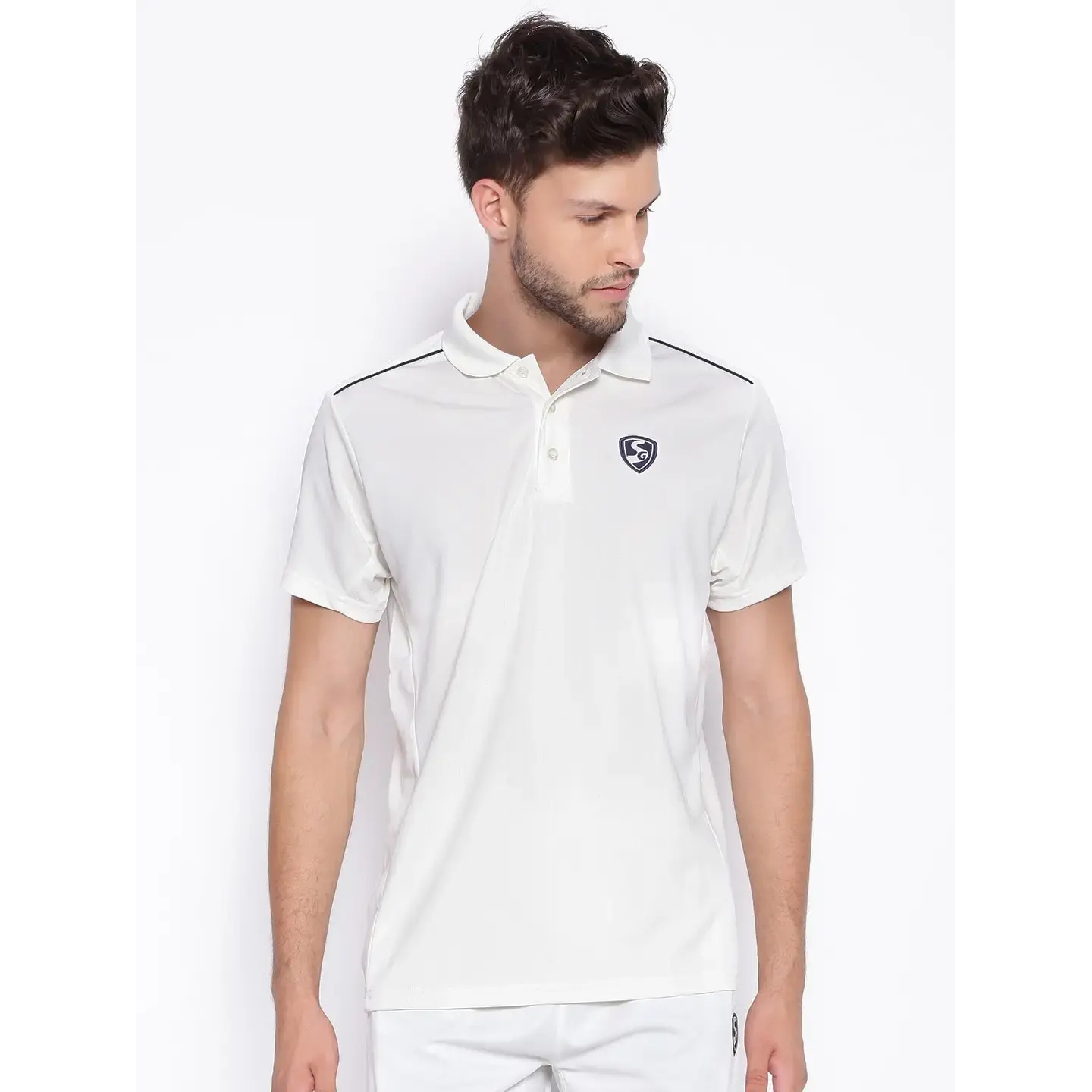 SG Century White Cricket Shirt Half Sleeve Premium Quality