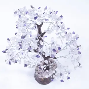 Amethyst/Rose Tree with Wood Base 500 chips