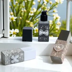 Luxurious 30ML Refillable Glass Bottle, 1.06oz Diamond-Embedded Butterfly Heart Bow Design, Leak-Proof Cap for Skincare Essentials, Ideal Travel Makeup Storage Gift for Women, Makeup Accessories