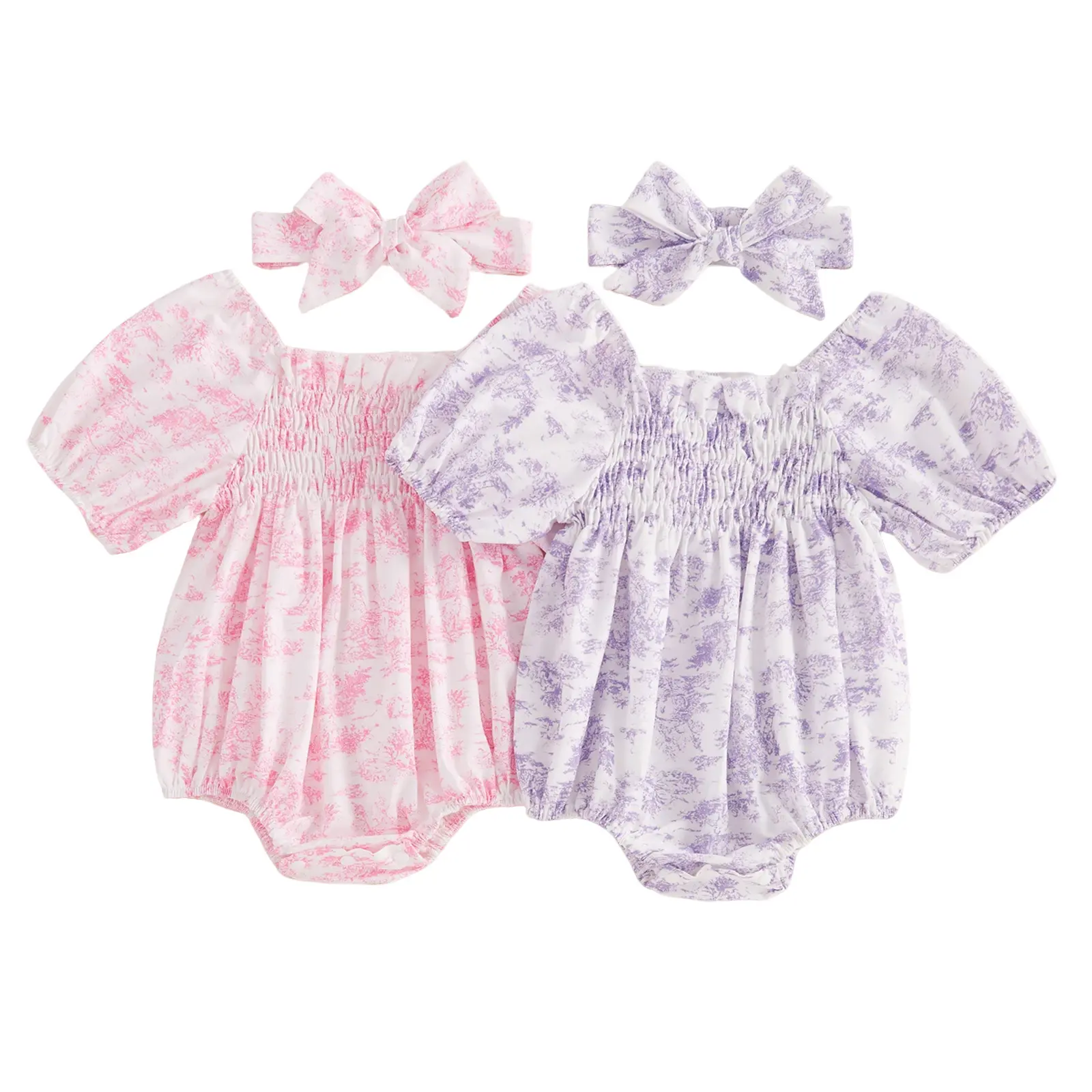 Infant Baby Girl Plaid Romper Baby Pleated Romper Ruffle Festival Bodysuit Spring Summer Clothes with Headband 0-12 Months