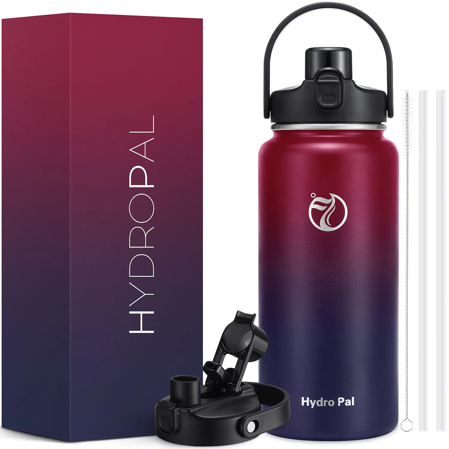 40oz Aesthetic Double-Wall Insulated Stainless Steel Sports Water Bottle Tumbler (1000-2000ml) - 2-in-1 Chug & Straw Silicone Lid, Leak-Proof, Portable Handle, Insulation for Workout, Outdoor Drink Use