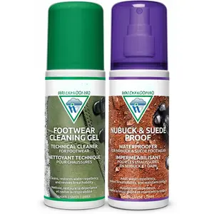 Nubuck & Suede Proof Duo-Pack Clean &   Restores DWR Water Repellency, Leather Shoe Care, Boot & Footwear Cleaner with Scrub Brush, Rain Protection, Safe for Gore-Tex