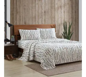 Eddie Bauer Ski Line White Cotton Twin Sheet Set