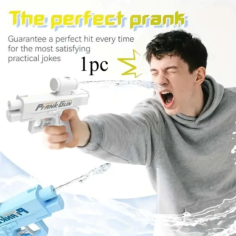 Double-Side Prank Water Gun - Refillable Squirt Toy, One Hand Operation, for Halloween Christmas Birthday Party Gifts, Outdoor Games, Water Blasters, Durable Plastic Water Shooter for Valentine's Day & New Year Fun Presents