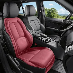 Car Front Seat Cushion PU Leather Hole Design, Ergonomic Backrest & Leg Support, Durable Comfortable Interior Protection, Car Seat Protector