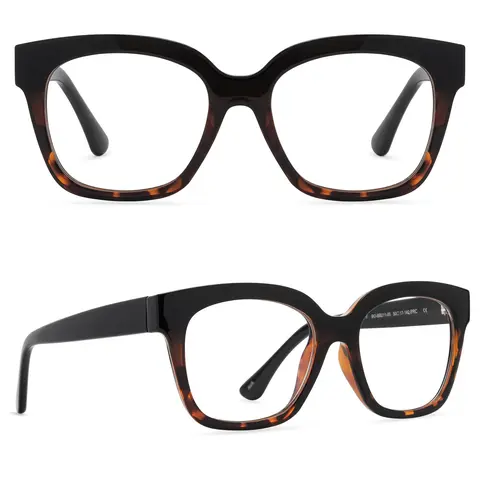 DIFF Ava Black Tortoise Blue Light Readers - Lightweight Chunky Style Frame