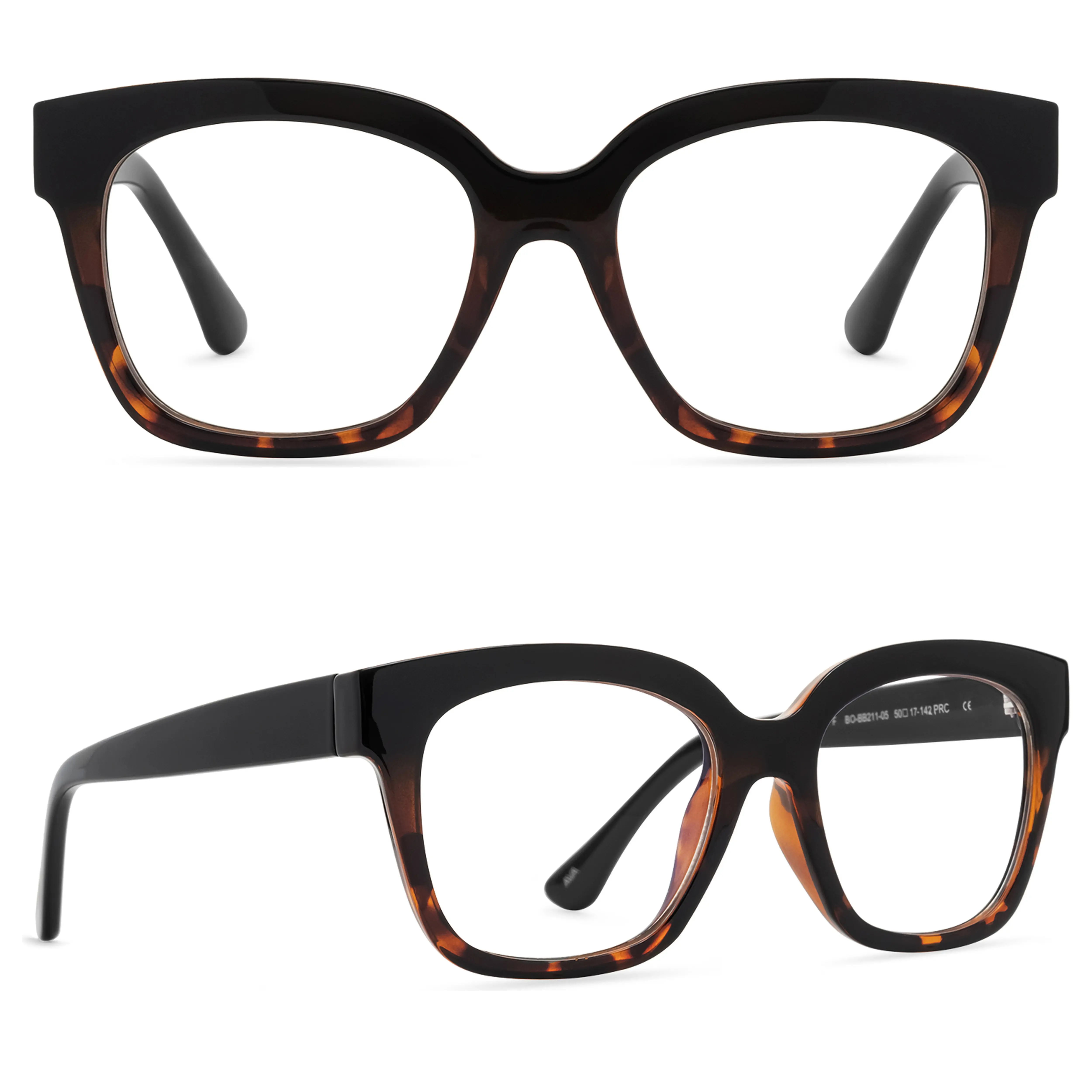 DIFF Ava Black Tortoise Blue Light Readers - Lightweight Chunky Style Frame