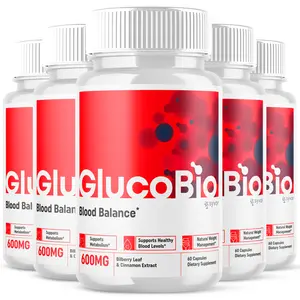 (5 Pack)  Blood Sugar Balance Pills, GlucoBio Heart Health 300 Capsules