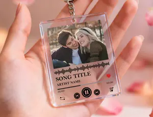 Custom Photo Music Photo Keychain, Valentine's Day Anniversary Gifts, Gift For Husband/wife, Couple  Keepsake Keyring, Wedding Album Keyring