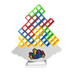 Montessori Tower Balance Stacking Board Game, 2 Player Family Party Travel Toy, Kids and Adults Team Building Blocks Game, Balance Challenge, Family Fun