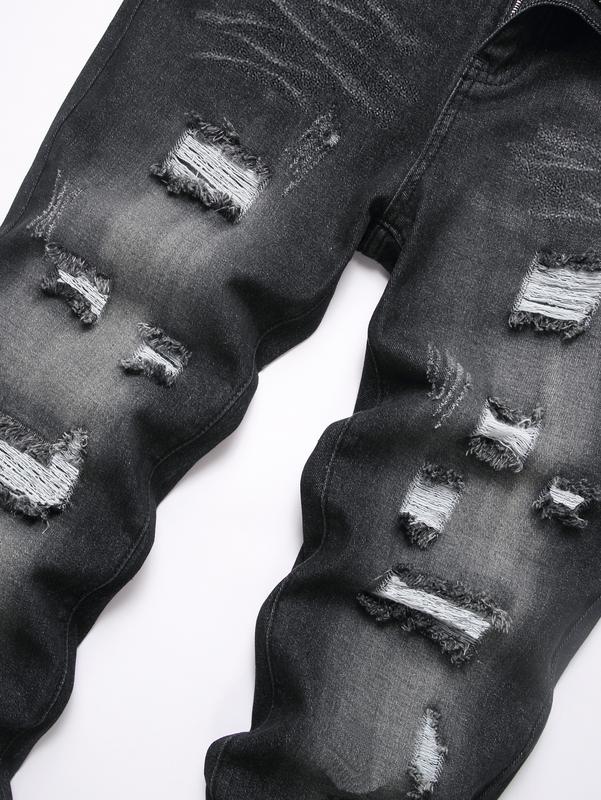 Men's Jeans Natural Ripped Personalized Pockets Black Denim Pants Stylish Streetwear Casual Classic Soft Straight Mid Waist All Seasons Trousers Menswear Men's Jeans Natural Ripped Personalized Pockets Black Denim Pants Stylish Streetwear Casual Classic Soft Straight Mid Waist All Seasons Trousers Menswear