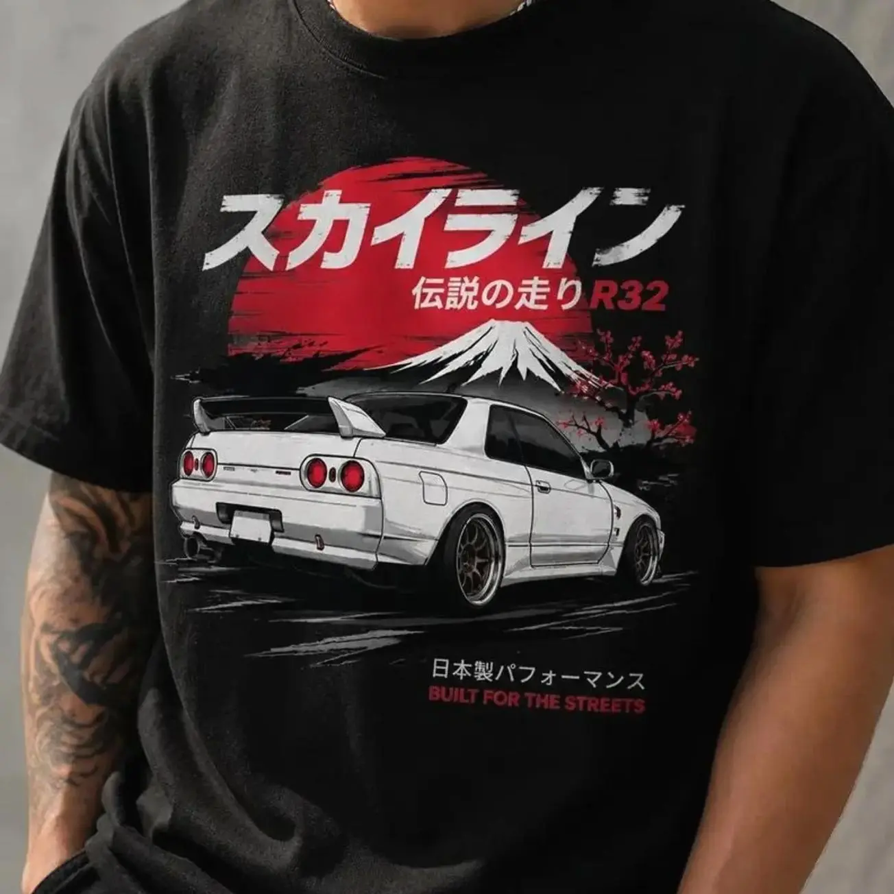 Japanese JDM Car Skyline R32 T-Shirt, Retro Racing Graphic Tee Unisex T-Shirt Sweatshirt Hoodie, Car Enthusiast and Fans Gift