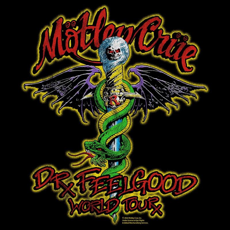 Motley Crue Rock Band Dr. Feelgood World Tour Adult Short Sleeve T-Shirts Graphic Tees