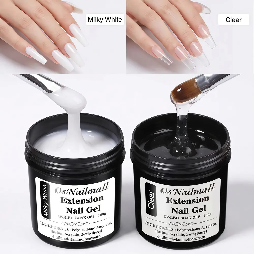 OsNailmall 150g Jelly Gel Nail Extension Gel, UV Nail Gel, Clear Gel Nail Polish, Soak off Gel Varnish, Long-Lasting, Durable & Easy Application