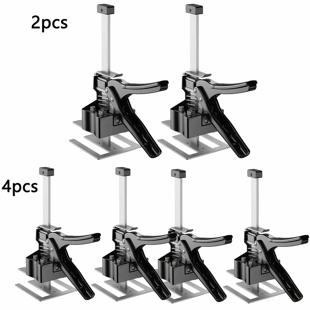 12 Inch Labor-Saving Handle 2pcs, 4pcs Wall Tile Locator, Multi-Function Height Adjustment Lifting Device, Door Panel Lifting Cabinet Jack Board Lifter