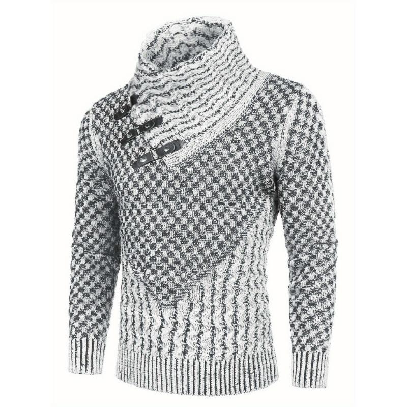 Stylish Men's Novelty Turtleneck Pullover Sweater - Soft, Breathable, and Warm - Perfect for Casual Daily Wear, Outdoor Activities, and Gift Giving