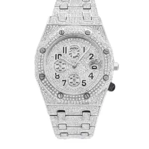 Signature Moissanite Fully Iced Automatic Watch – Round Diamond Number Dial