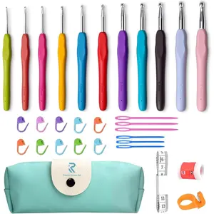 Crochet Hooks 11 Size Crochet Hook Set with Soft Handle and Case Crochet  Kit for Beginners Knitting  Kit Yarn Crochet Kit 2mm(B) to 8mm(L)