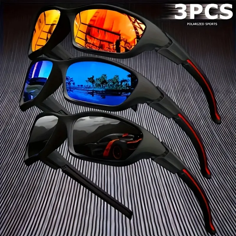 3 Pairs Fashion Mirror Sunglasses for Men & Women, Trendy PC Frame Design, Stylish Eyewear for Casual, Trendy Beach Eyewear, Perfect Gift Idea, Summer Shades