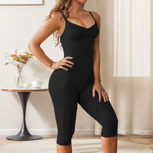 MUEE Women's Breathable Comfortable Tummy Tucking & Hip Lifting Suspenders One-piece Trousers,Seamless Tights Full Body Shapewear,Tummy Control Camisole Daily Womenswear Compression Basic Minimalist Spaghetti Strap