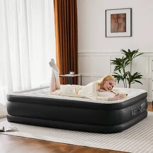 2026    Air Mattress Inflatable Blow Up Mattress Airbed With Built-In High Capacity Pump, Double Height, Adjustable, Non-Slip Bottom Design, Portable For Home Or Camping