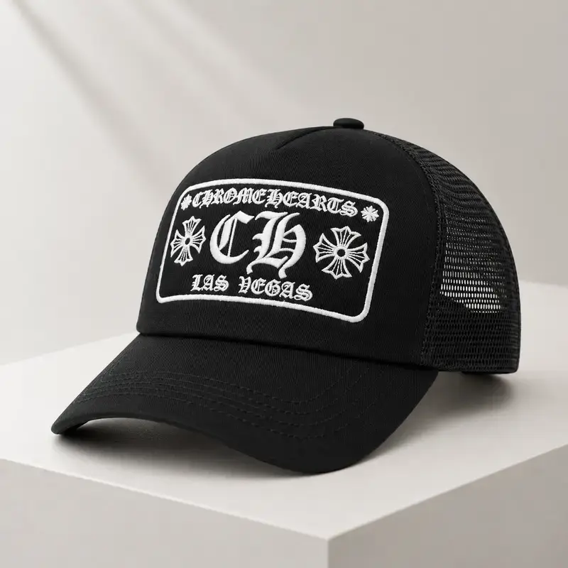 Chrome Hearts Gothic Cross Snapback Hat – Limited Edition Unisex Embroidered Baseball Cap, Adjustable Lightweight Cotton-Polyester Streetwear Hat, Multiple Colors
