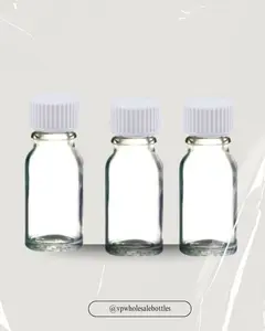 Flint Euro Glass Bottle 10 ml with 18/400 White Phenolic Cone Cap - 768 PCS Case for Precise Measurements and Secure Closures Set Tin