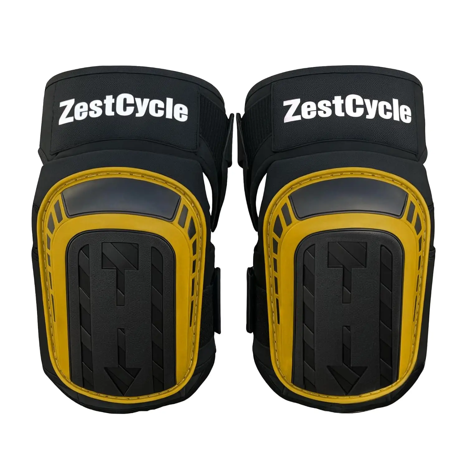Professional Knee Pads for Work, Heavy Duty Comfortable Foam Gel Knee Pads with Strong Stretchable Straps for Construction, Flooring, Gardening and Cleaning (Yellow)