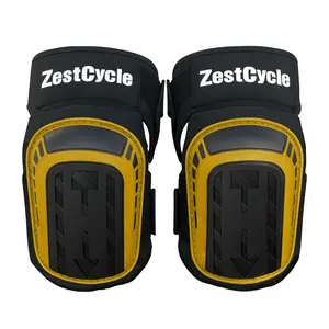 Professional Knee Pads for Work, Heavy Duty Comfortable Foam Gel Knee Pads with Strong Stretchable Straps for Construction, Flooring, Gardening and Cleaning (Yellow)