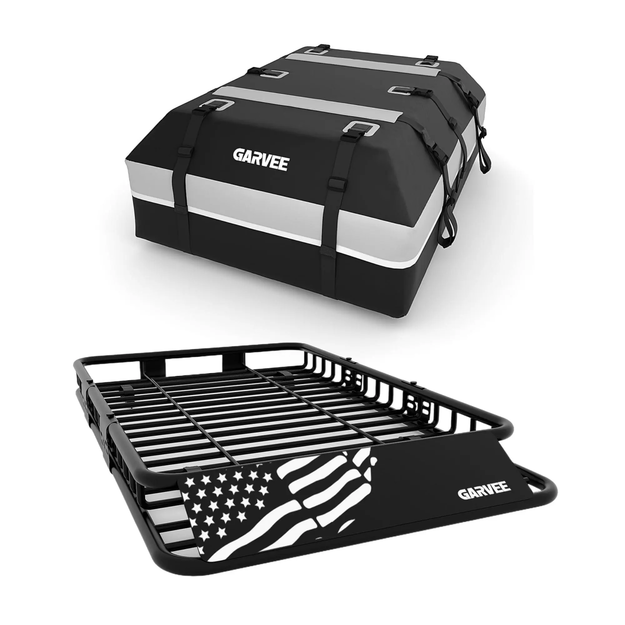 64" x 39" Universal Roof Rack Basket, 200 Lbs Capacity Rooftop Cargo Carrier Basket with 21 Cubic Feet (52" x 39") Waterproof Luggage Bag, for Suvs, Trucks, Vehicles