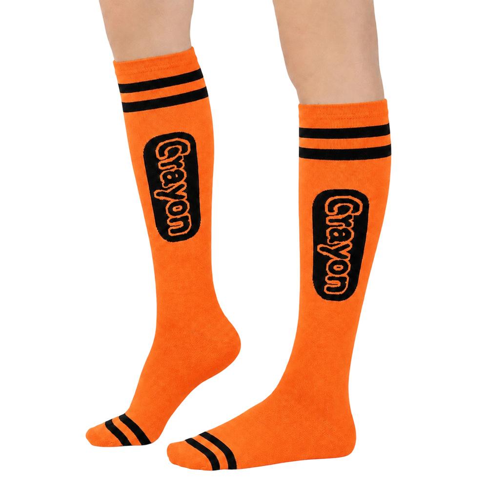 9 Pairs Colorful Knee High Socks for Teen Girls, Crayon-Inspired Striped Long Socks, Soft Stretch Knit Tube Socks, Cute Y2K Fashion Socks for School, Daily Wear, Party & Outfit Styling, Kneesocks, Casual Comfy Socks