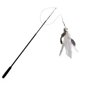 Whisker Whimsey 6ft Carbon Fiber Teaser Wand with Feather Attachment for Cats - Super Long Reach Durable Lightweight Scratch-Resistant Interactive Play Toy